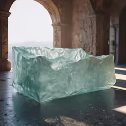 a clear box sitting on top of a floor