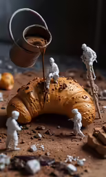 a desert scene of people playing with toys