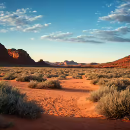 the desert in a remote area is completely barren