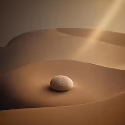 a rock sits on top of a desert