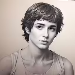 a black and white photo of a young man