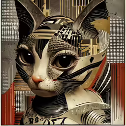 an illustration of a cat with a modern look