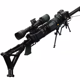 an arumula with the scope and tripod attached