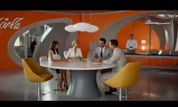 some people sitting at a table talking in the office