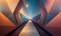 the long tunnel with lights on it