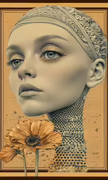 an image of a woman with flower in her hair