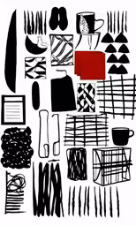 various items are placed together on the ground