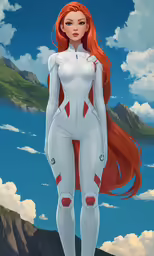 a woman standing on top of a hill