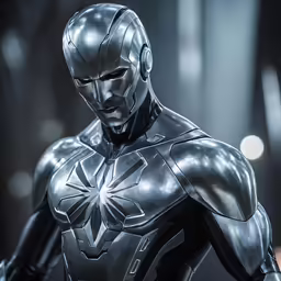 a toy superhero figure is shown in black