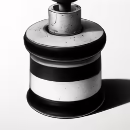 a black and white picture of a large cylinder