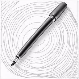 a pen sits on top of a spiral