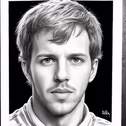 the drawing of an avatar is of a man