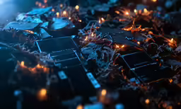 the surface of the photo was covered in many different types of electronics