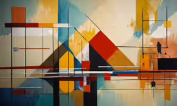 an abstract painting with many colors in the background,abstract artwork on the wall that appears to be in color