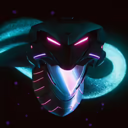 futuristic helmet with lights coming out of it
