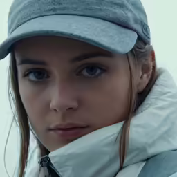 a close up of a person with a hat