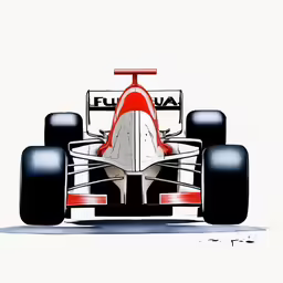 the front view of a racing car