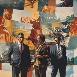 collage of photos of men dressed in suits