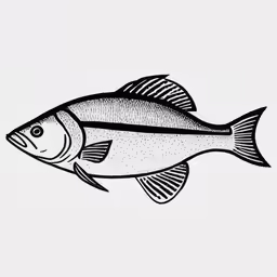 a fish is depicted on a white background