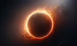 a bright, round ring with bright lights is shown in the sky