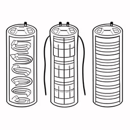 three empty batteries line up in three ways,three batteries one in a line, the other a receptacled