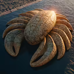 a bunch of large objects are in the sand