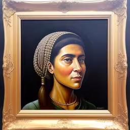 a painting of a woman wearing a head wrap