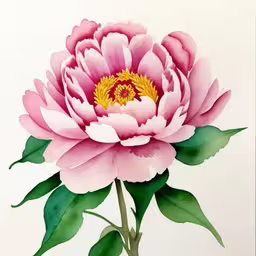 an acrylic picture of pink flowers on white background,a large pink flower sitting in front of a white wall