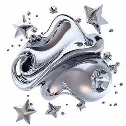 a silver object with stars around it