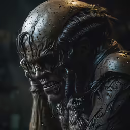 a man in costume that is very creepy