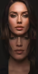 a woman with makeup and no image and another with her face showing