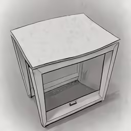 a black and white image of an empty drawer