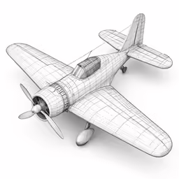 a drawing of an airplane with three wings