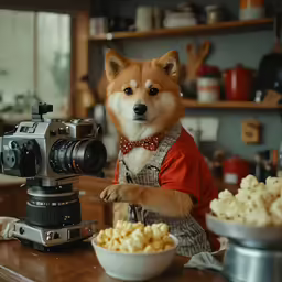 the photographer is standing behind a bowl of food