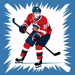 a picture of an olympic hockey player in a pose