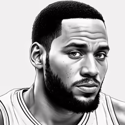 a drawing of the face of basketball player lebrone