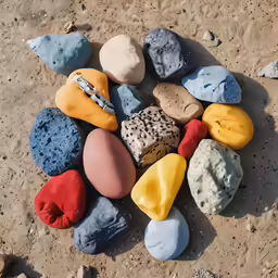 a bunch of rocks that are sitting on the ground
