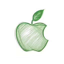 a pencil drawing of an apple
