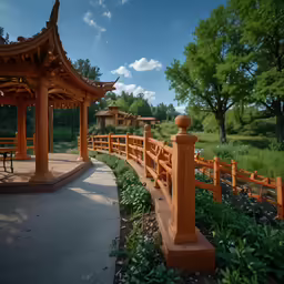 a very beautiful wooden structure with lots of plants