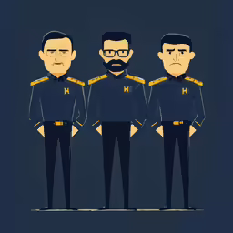 three pixelist avatars in blue and yellow