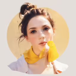 the young girl in a scarf has long hair