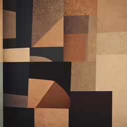 a rug is covered with many different shapes