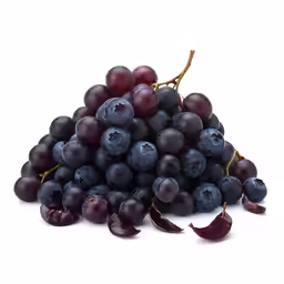 some grapes are arranged in an image with a white background