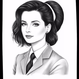 a caricature of a woman in business attire