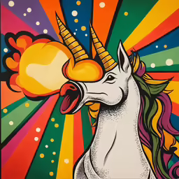 a picture with an image of a unicorn with the words love and an arrow