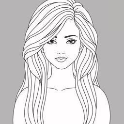 a girl with long hair and a ponytail coloring