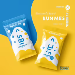 two bags of bummes sit next to each other