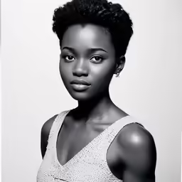 black and white photograph of a woman