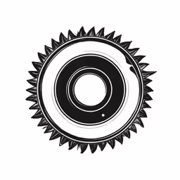 a white background with black and gray circular shapes