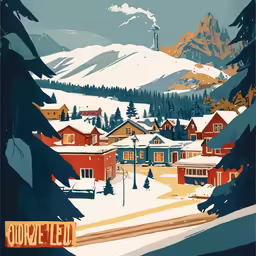 the mountain range in the background with houses on it
